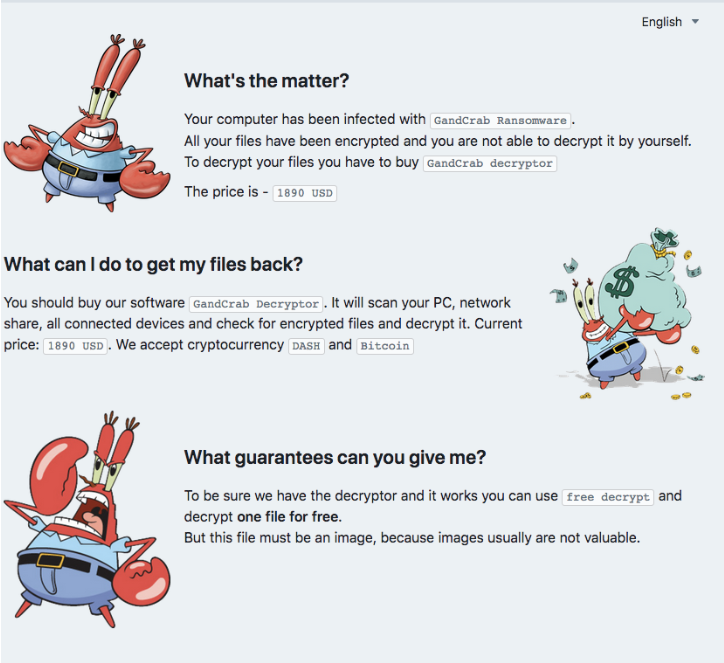GandCrab ransomware – Ransomware as a service (RaaS)